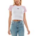 thumbnail image 1 of No Comment Juniors' Raglan T-Shirt B4HP (Pink,Juniors,L), 1 of 1