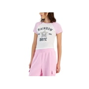 Juniors Rainbow Brite Cotton Baseball T-Shirt Cream S