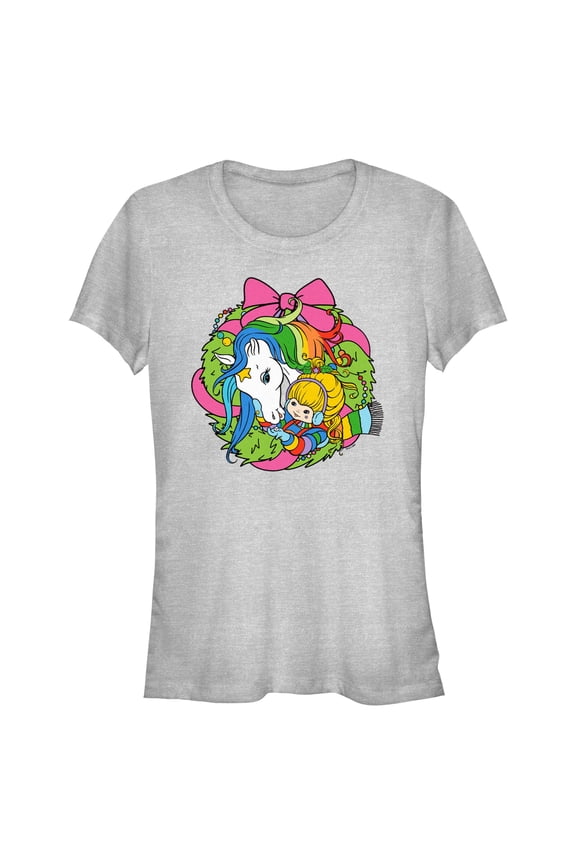 Juniors Rainbow Brite Starlite and Brite Wreath T Shirt