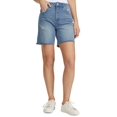 thumbnail image 1 of Juniors' Raw-Edge-Hem Shorts Blue Wash 28, 1 of 1