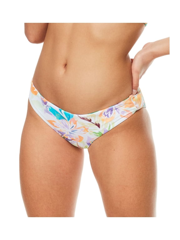 Juniors' Retro Revo Printed Hipster Bikini Bottoms Snow White Pualani Combo XS