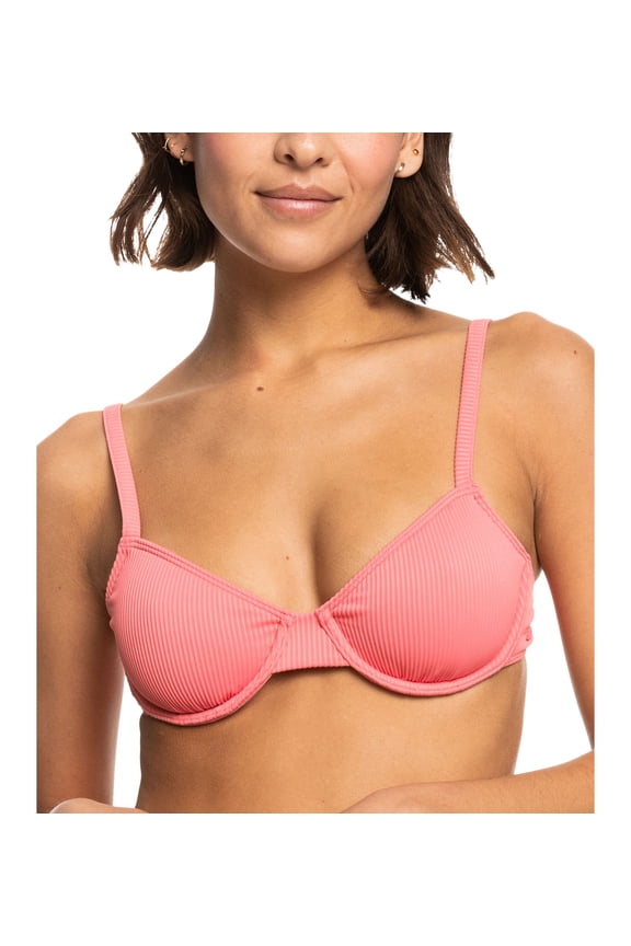 Juniors' Ribbed Roxy Love Bikini Top Tea Rose L