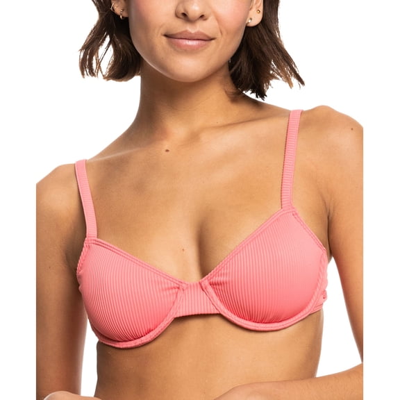 Juniors' Ribbed Roxy Love Bikini Top Tea Rose L