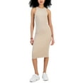 thumbnail image 1 of Juniors' Ribbed Seamless Midi Dress Almond XS, 1 of 1