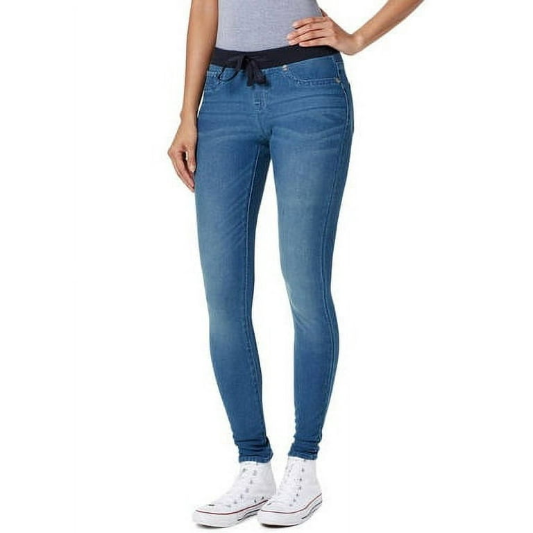 Juniors Ribbed Waist Pull On Dorm Knit Denim Pants Walmart