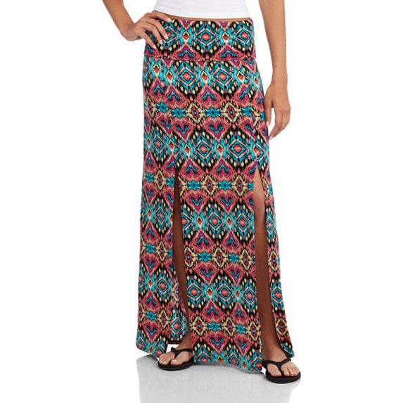 Juniors' Rollover Waist Maxi Skirt