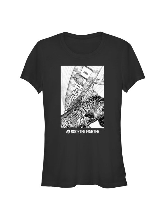 Juniors Rooster Fighter Demon Fight Panel T Shirt