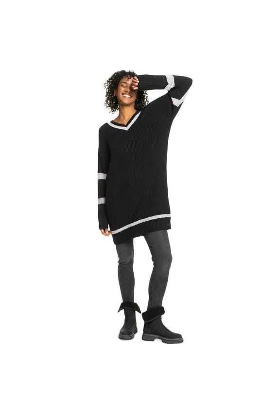 Juniors' Rose Mood Sweater Dress Anthracite M/L B4HP NO TAGS