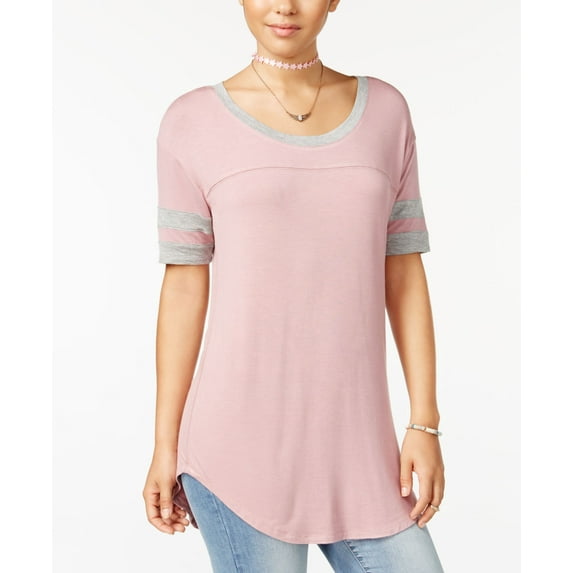 Juniors' Rugby-Stripe High-Low Tunic Purple S