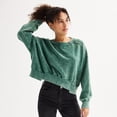 thumbnail image 1 of Juniors' SO® Cropped Crewneck Sweatshirt Color: Pacific Pine Size: SMALL, 1 of 4