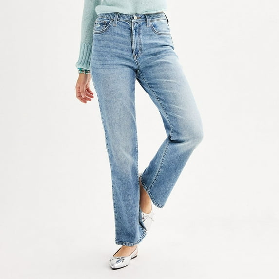 Juniors' SO® High-Rise '90s Bootcut Jeans Color: Medium Size: 9 LONG