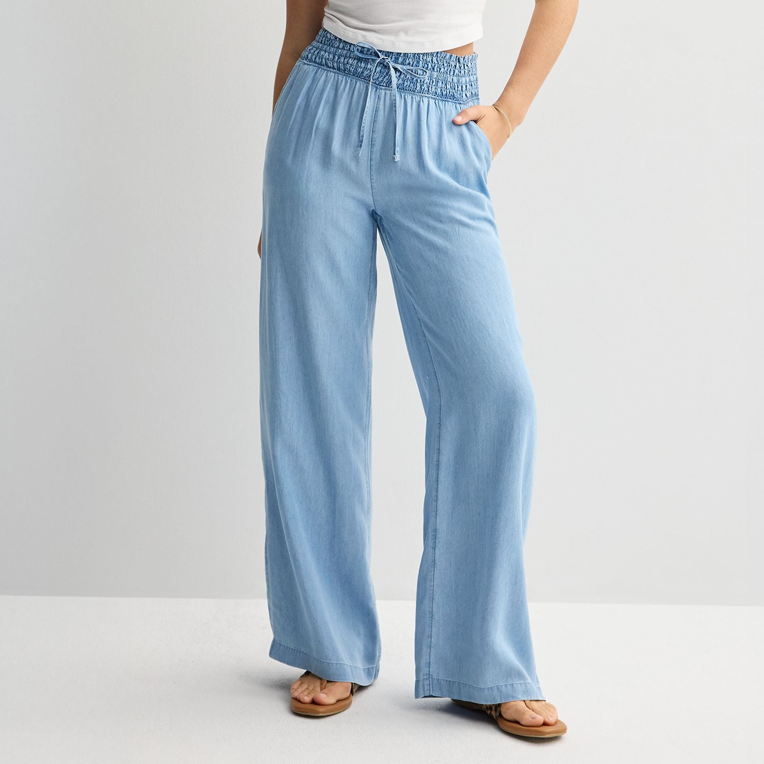 パンツ 4 Colors Chambray Wool Baggy Wide Pants 4 Colors CHAMBRAY WASHABLE WOOL PRIME-WIDE TWO TUCKS PANTS
