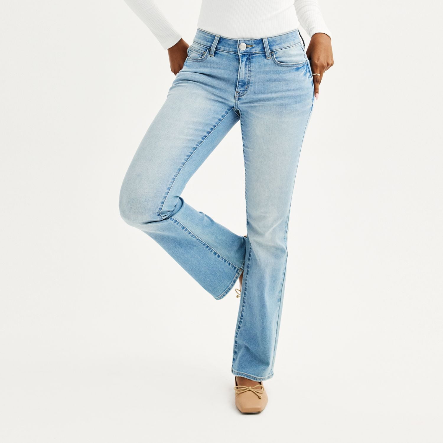 Juniors' SO® Low-Rise Bootcut Jeans Color: Medium Wash Size