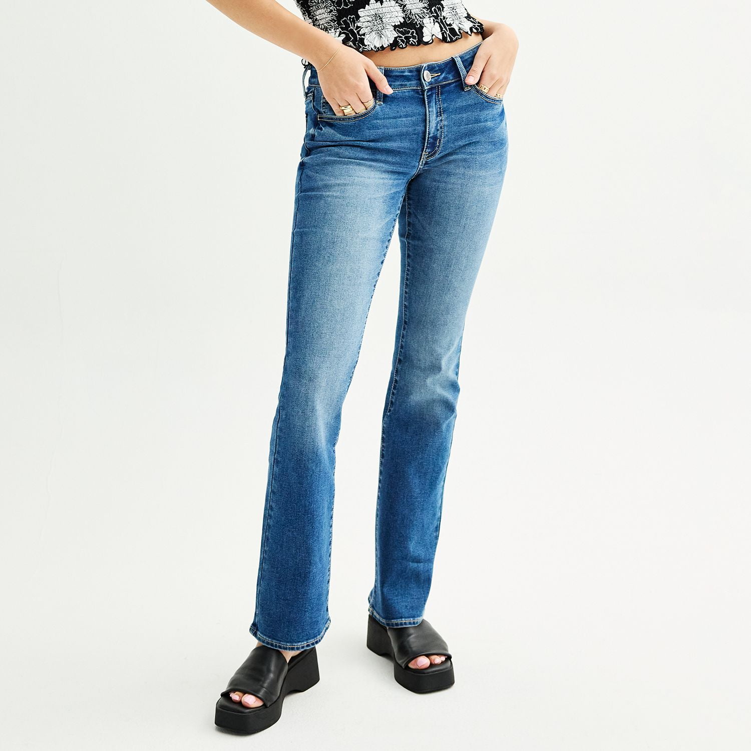 Juniors' SO® Low-Rise Bootcut Jeans Color: Medium Size: LONG