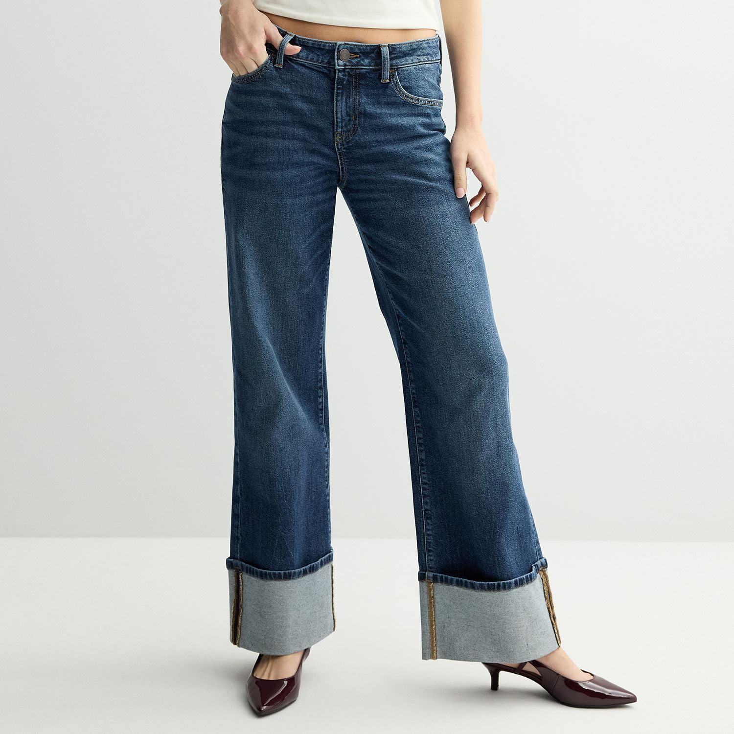 Juniors' SO® Mid-Rise Baggy Carpenter Jeans Color: Light