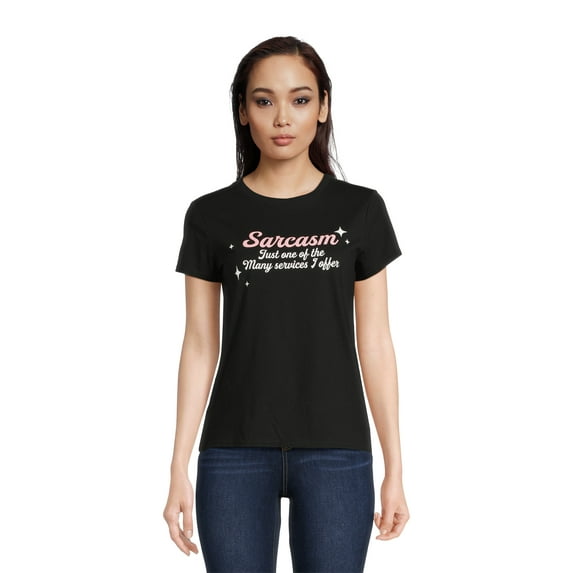 Juniors Sarcasm Service Graphic Print T-Shirt, Sizes XS-XXXL