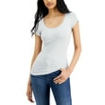 thumbnail image 1 of Juniors' Scoop-Neck Cap-Sleeve T-Shirt Shadow Grey M, 1 of 1