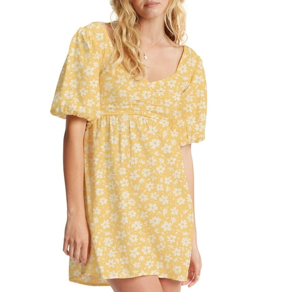 Juniors' Sea Side Printed Babydoll Dress Salt Crystal M