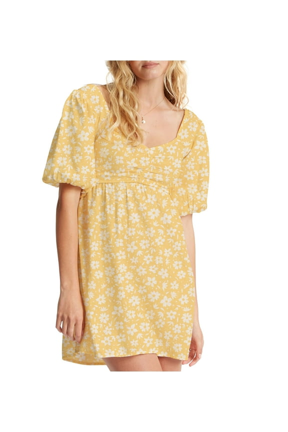 Juniors' Sea Side Printed Babydoll Dress Salt Crystal M