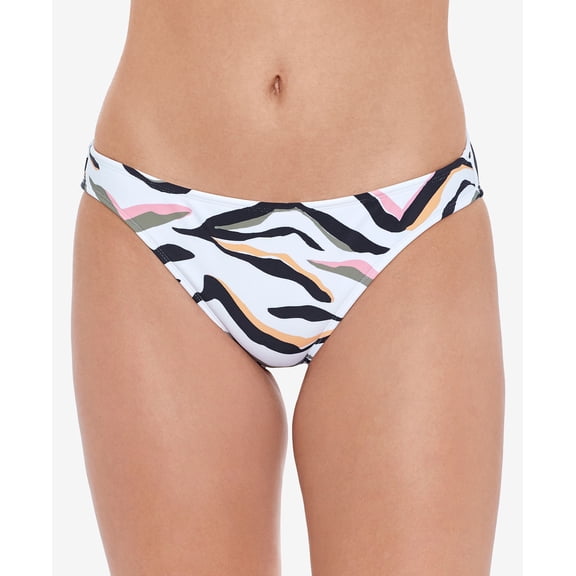Juniors' Seeing Stripes Hipster Bikini Bottoms White Multi XS