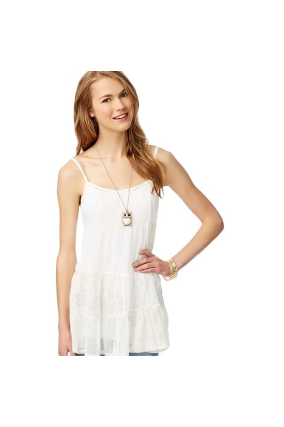 Juniors Sheer Lace Tunic Blouse