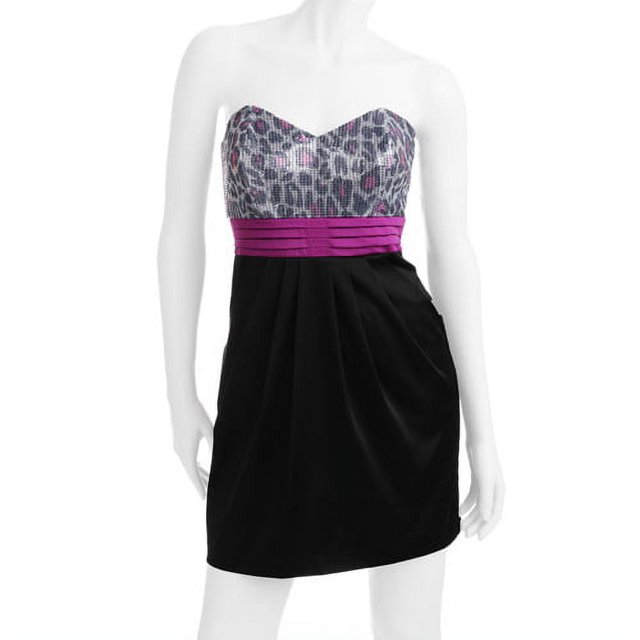 Juniors' Shimmery Animal Tube Party Dress