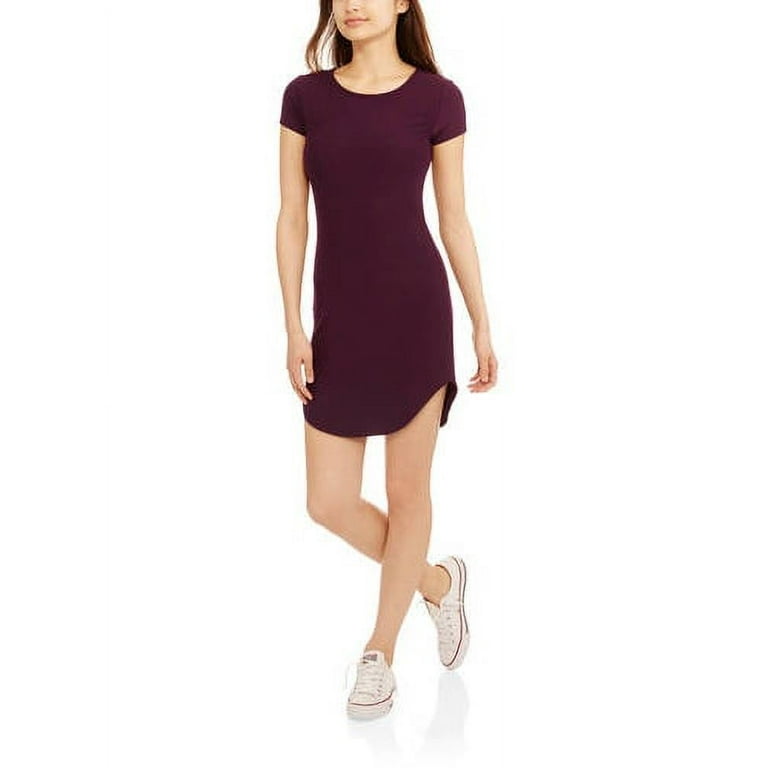 Juniors Short Sleeve Tunic T Shirt Dress