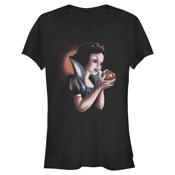 Juniors Snow White and the Seven Dwarfs Eating Apple Portrait T Shirt