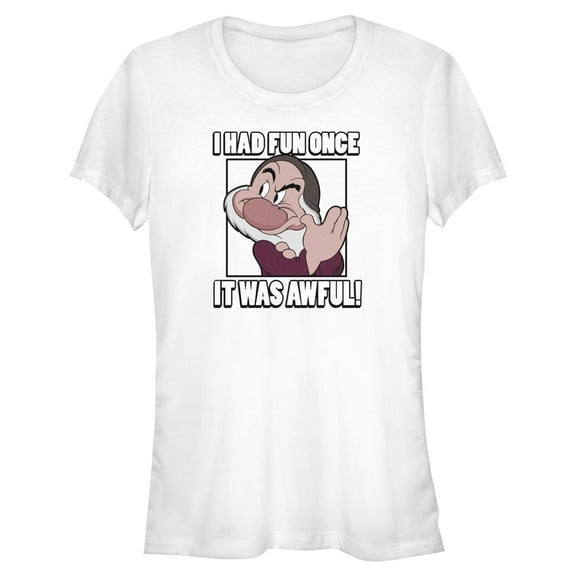 Juniors Snow White and the Seven Dwarfs Grumpy I Had Fun Once T Shirt