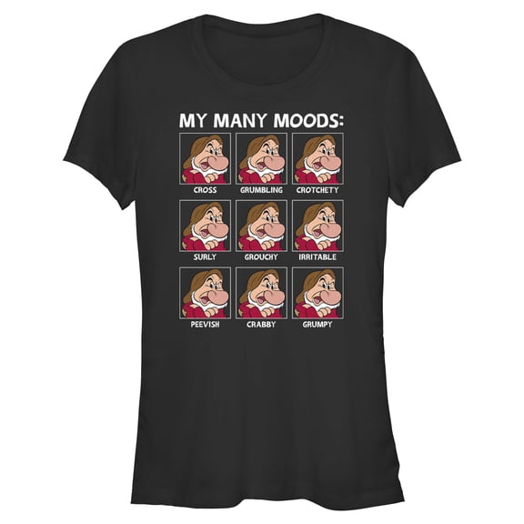 Juniors Snow White and the Seven Dwarfs Grumpy My Many Moods T Shirt