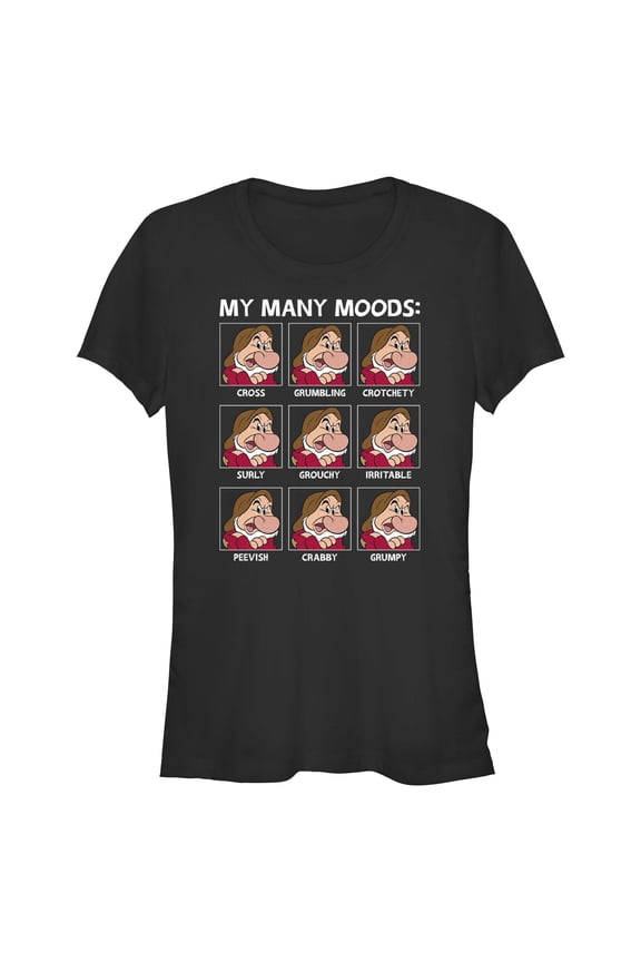 Juniors Snow White and the Seven Dwarfs Grumpy My Many Moods T Shirt