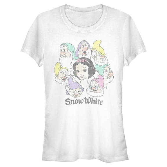 Juniors Snow White and the Seven Dwarfs Princess and Dwarf Group Portraits T Shirt