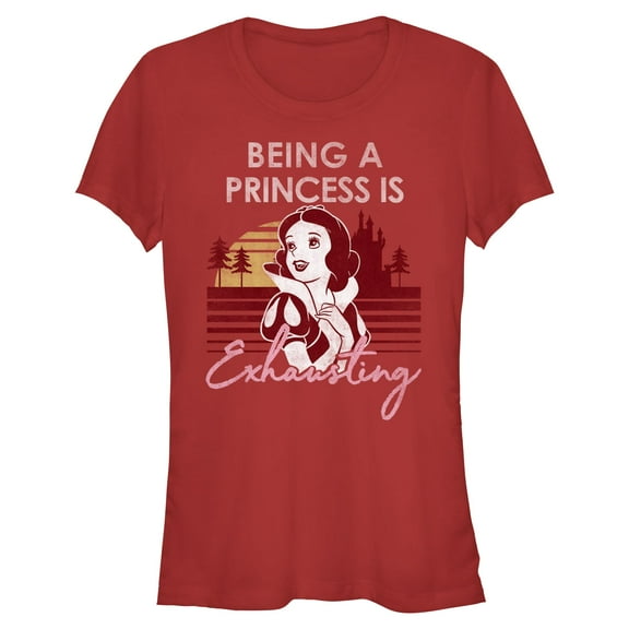 Juniors Snow White and the Seven Dwarfs Retro Being a Princess Is Exhausting T Shirt