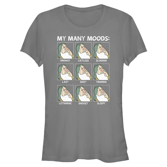 Juniors Snow White and the Seven Dwarfs Sleepy My Many Moods T Shirt