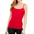 thumbnail image 1 of Juniors Solid Plain Adjustable Spaghetti Strap Layering Cropped Camisole Tank Top (Bold Red, M), 1 of 4