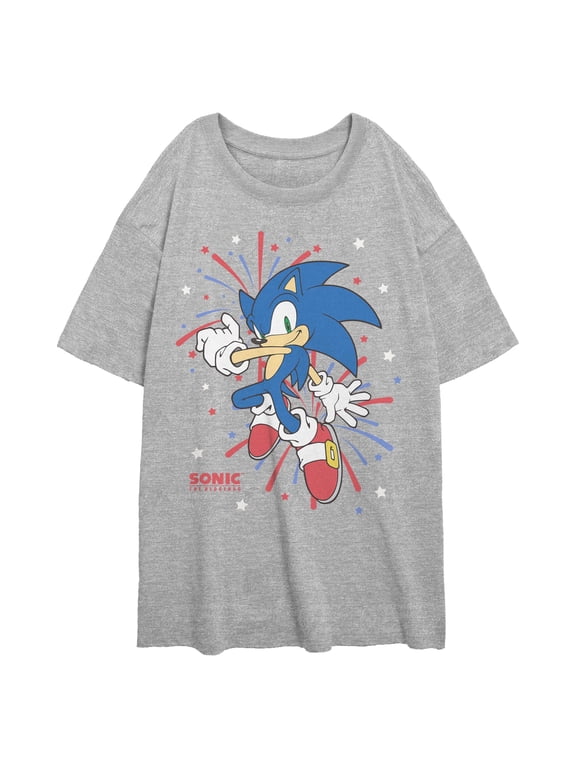 Juniors Sonic the Hedgehog 4th of July Fireworks T Shirt
