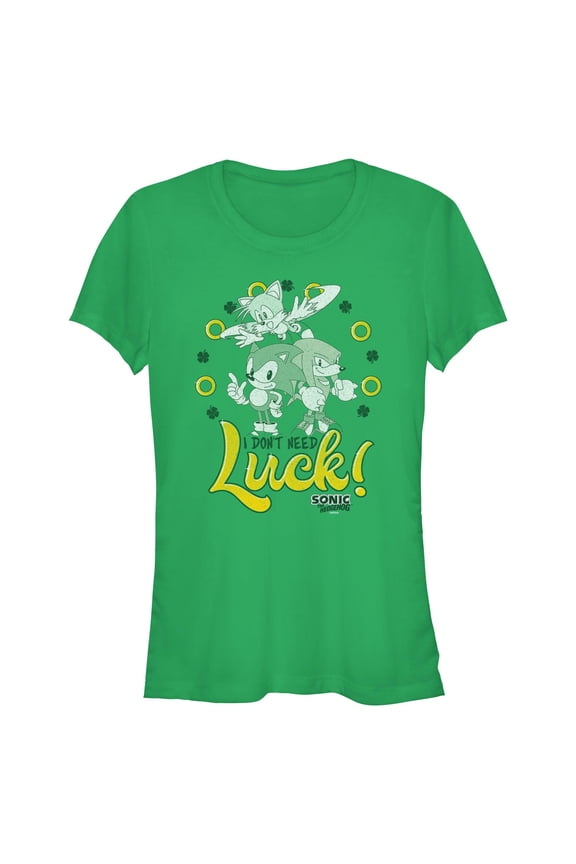 Juniors Sonic the Hedgehog Team I Don't Need Luck T Shirt
