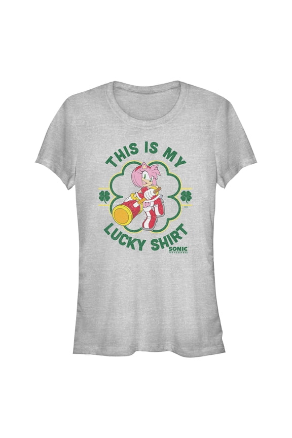 Juniors Sonic the Hedgehog This Is My Lucky Shirt Amy T Shirt