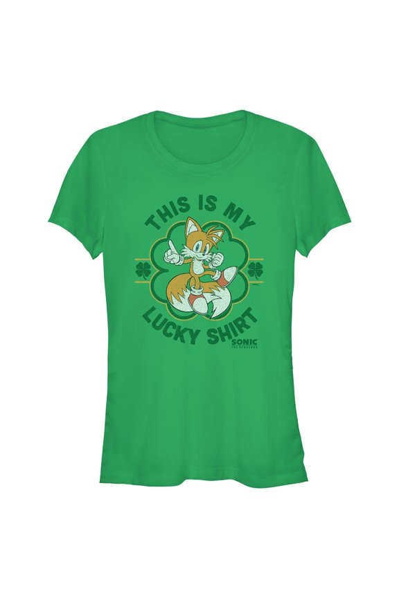 Juniors Sonic the Hedgehog This Is My Lucky Shirt Tails T Shirt
