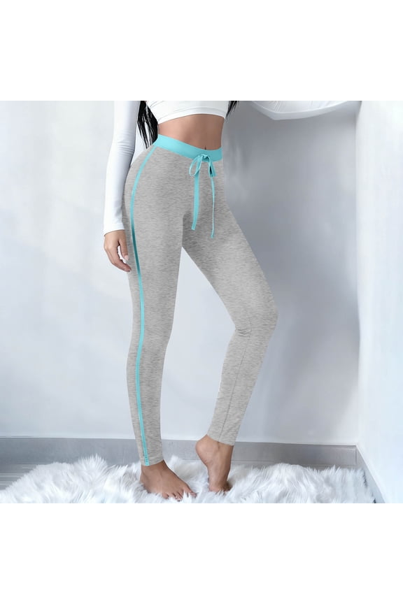 Juniors Sports Pants Athletic Leggings Slim Leg Drawstring Gym Workout Trouser