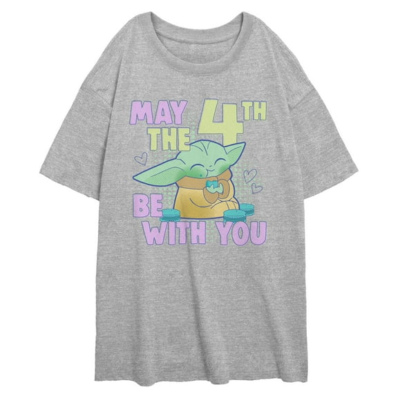 Juniors Star Wars: The Mandalorian The Fourth With Grogu T Shirt