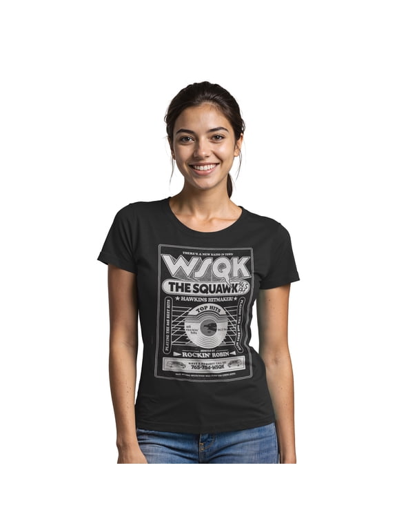 Juniors Stranger Things The Squawk Poster T Shirt