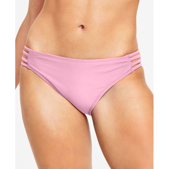 Juniors' Strappy Hipster Bikini Bottoms Pink XS