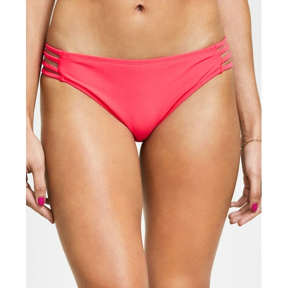 Juniors' Strappy Hipster Bikini Bottoms Red XS