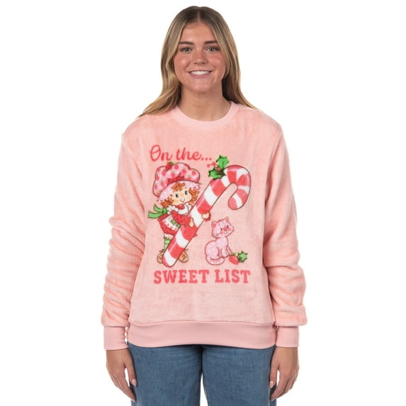 Strawberry Shortcake Sweatshirt Women's Sweet List Long Sleeve Fleece Pullover