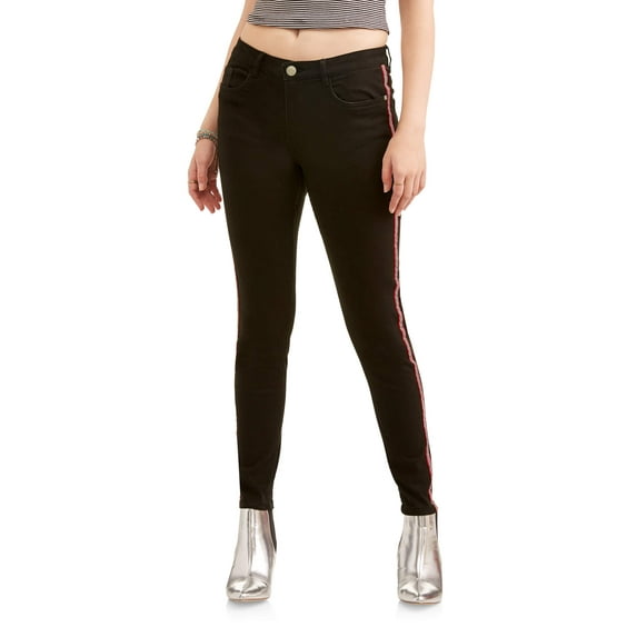 Juniors' Stretch Twill Side Stripe Pants