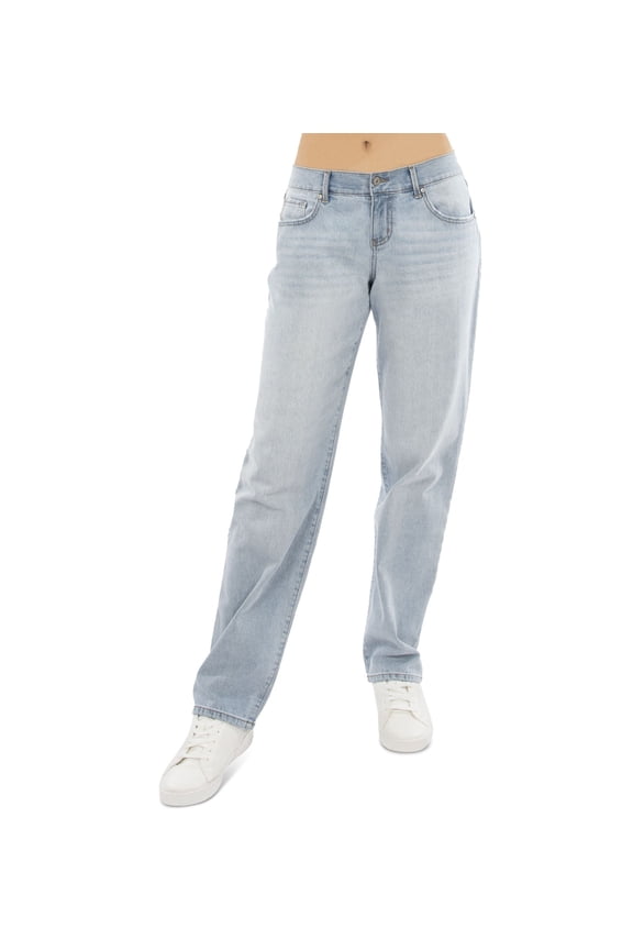 Juniors' Stretchy Low-Rise Baggy Faded Jeans Light Wash 13