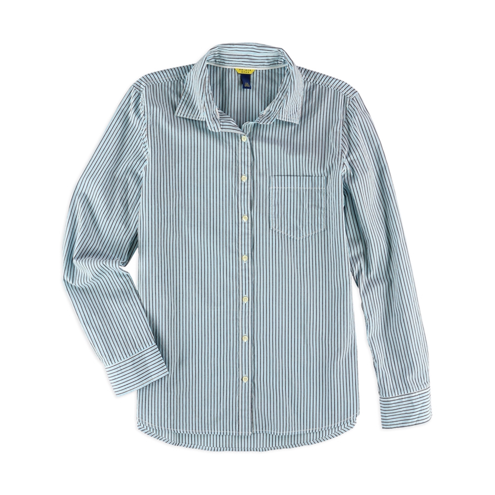 Juniors Striped Pocket Button Up Shirt - image 1 of 1