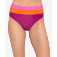 thumbnail image 1 of Juniors' Sunny Stripe Hipster Bikini Bottoms Plum Wine L, 1 of 1