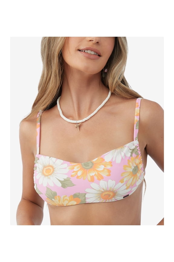 Juniors' Sunnyside Jupiter Scoop-Neckline Bikini Top Pink L